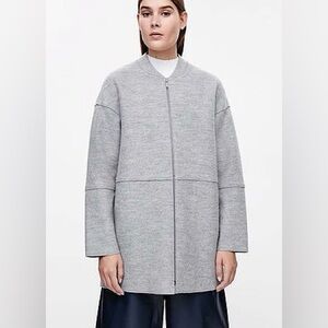 COS Light Gray Boiled Wool Coat Small